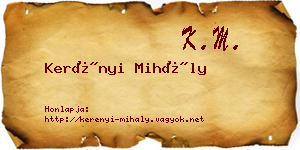 Kerényi Mihály névjegykártya